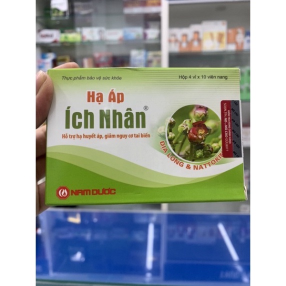 [Chính hãng] Hạ Áp Ích Nhân- Hỗ trợ giảm huyết áp, ngừa tai biến từ địa long, Nattokinase và thảo dược hộp 40 viên