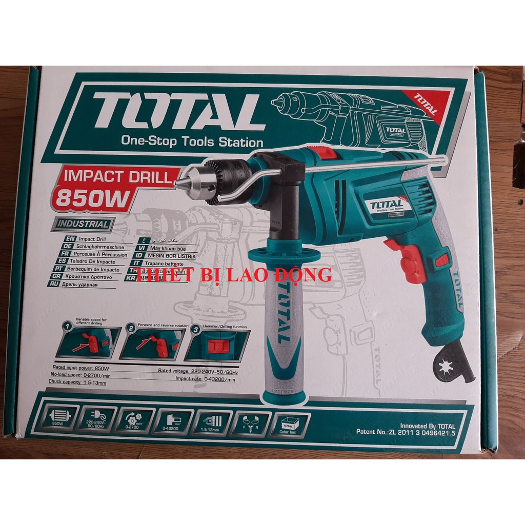 Total - TG109136E Máy khoan động lực cầm tay 850W - 13mm