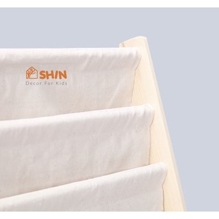 Kệ sách Kệ sách gỗ cho bé SHIN Kệ sách lắp ráp 7 tầng gỗ vải cao cấp