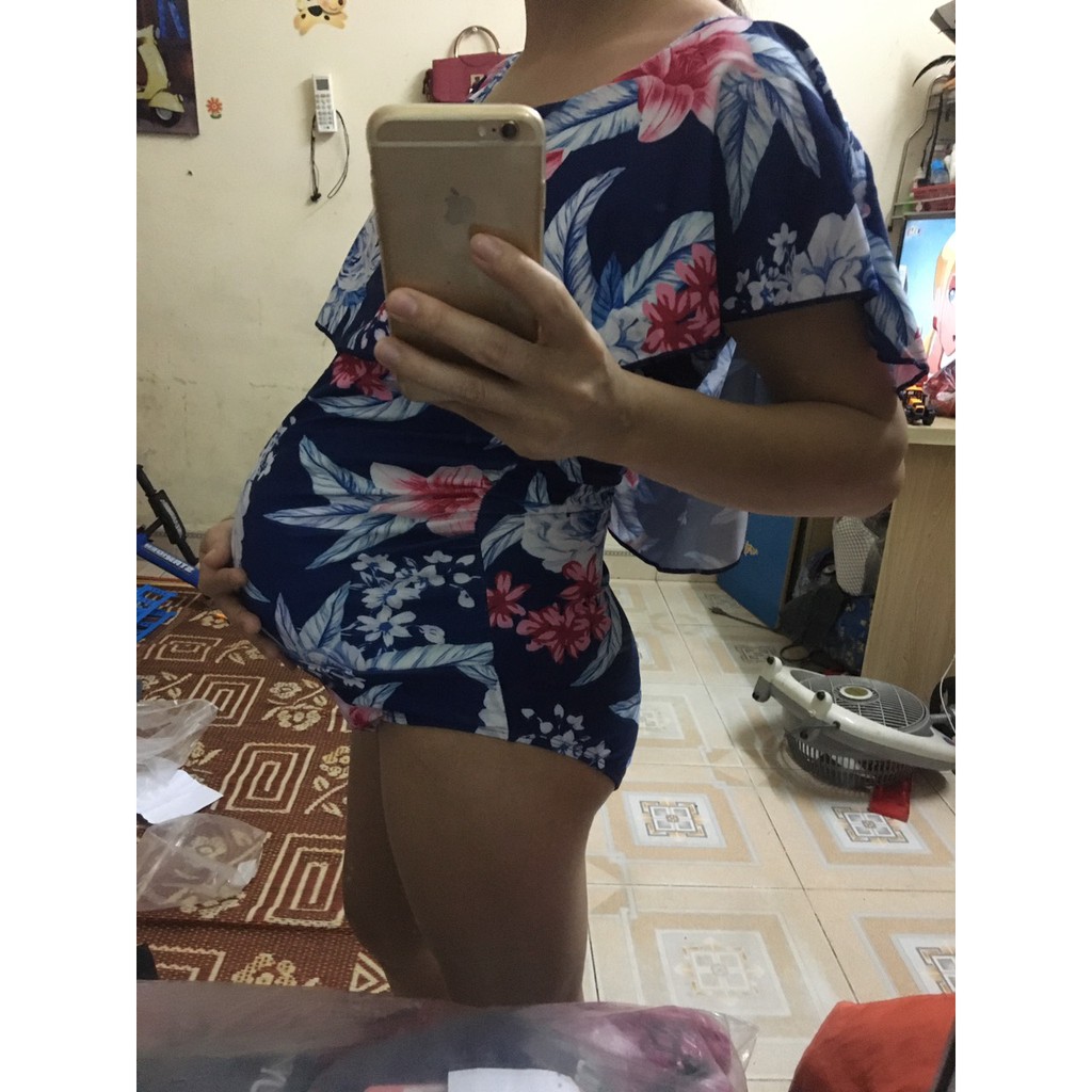 Hình thật-Bikini bà bầu, đồ bơi bà bầu, áo tắm bà bầu MS04