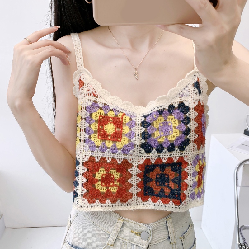 Áo Hai Dây Mùa Hè In Họa Tiết Hoa Cho Nữ