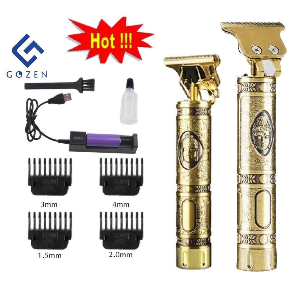 Tông đơ cắt tóc mini thân đồng Gozen, máy cạo râu, nhỏ gọn, tiện lợi dễ dùng sạc cổng usb thời gian sử dụng lâu.