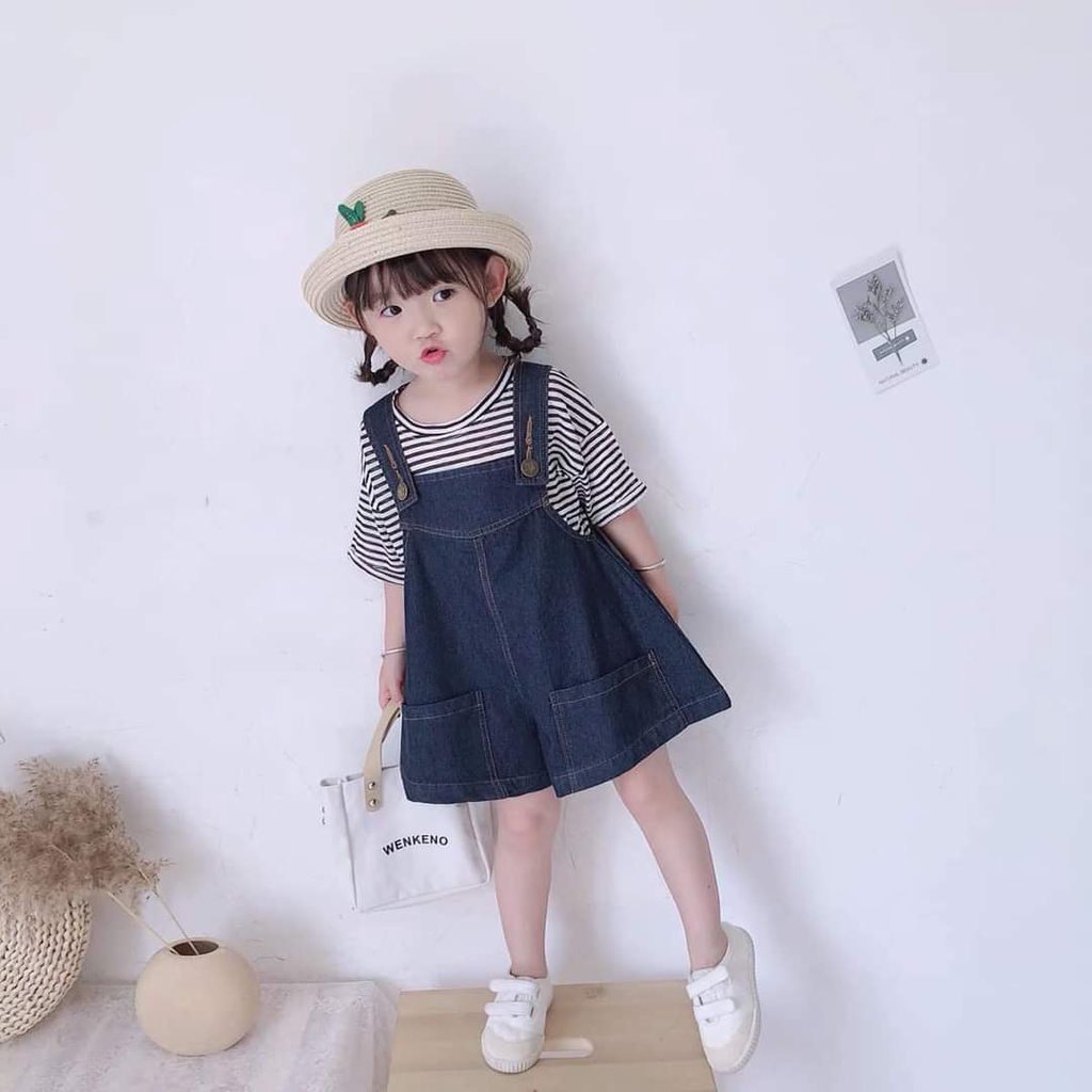 Váy yếm Jean tiểu thư cho bé