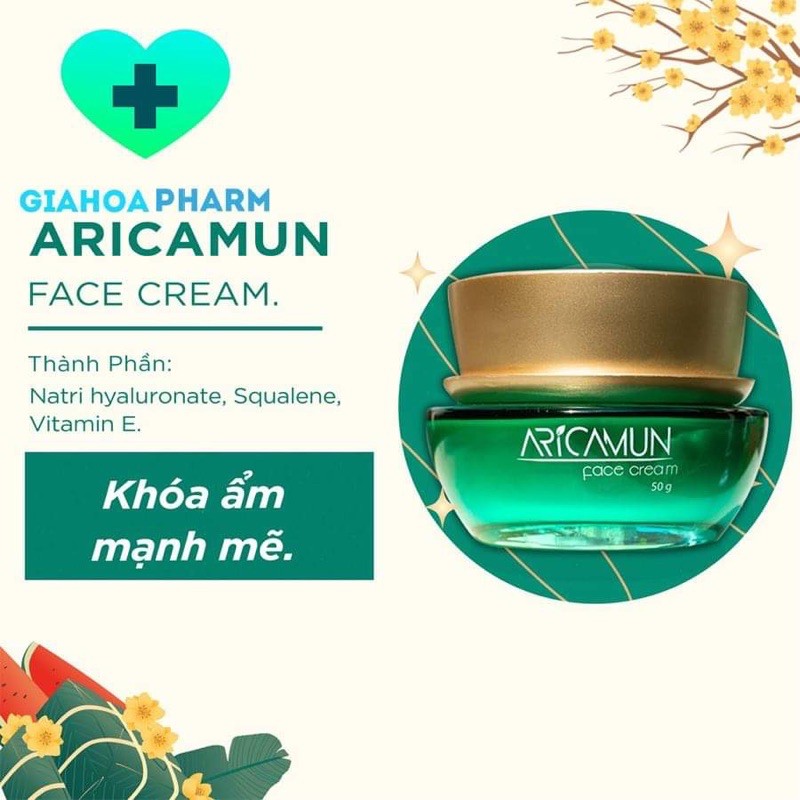 Kem bôi dưỡng da Aricamun Face Cream 50g - Hyalurinic Acid giúp dưỡng ẩm, làm mềm da, chống lão hóa [arica]