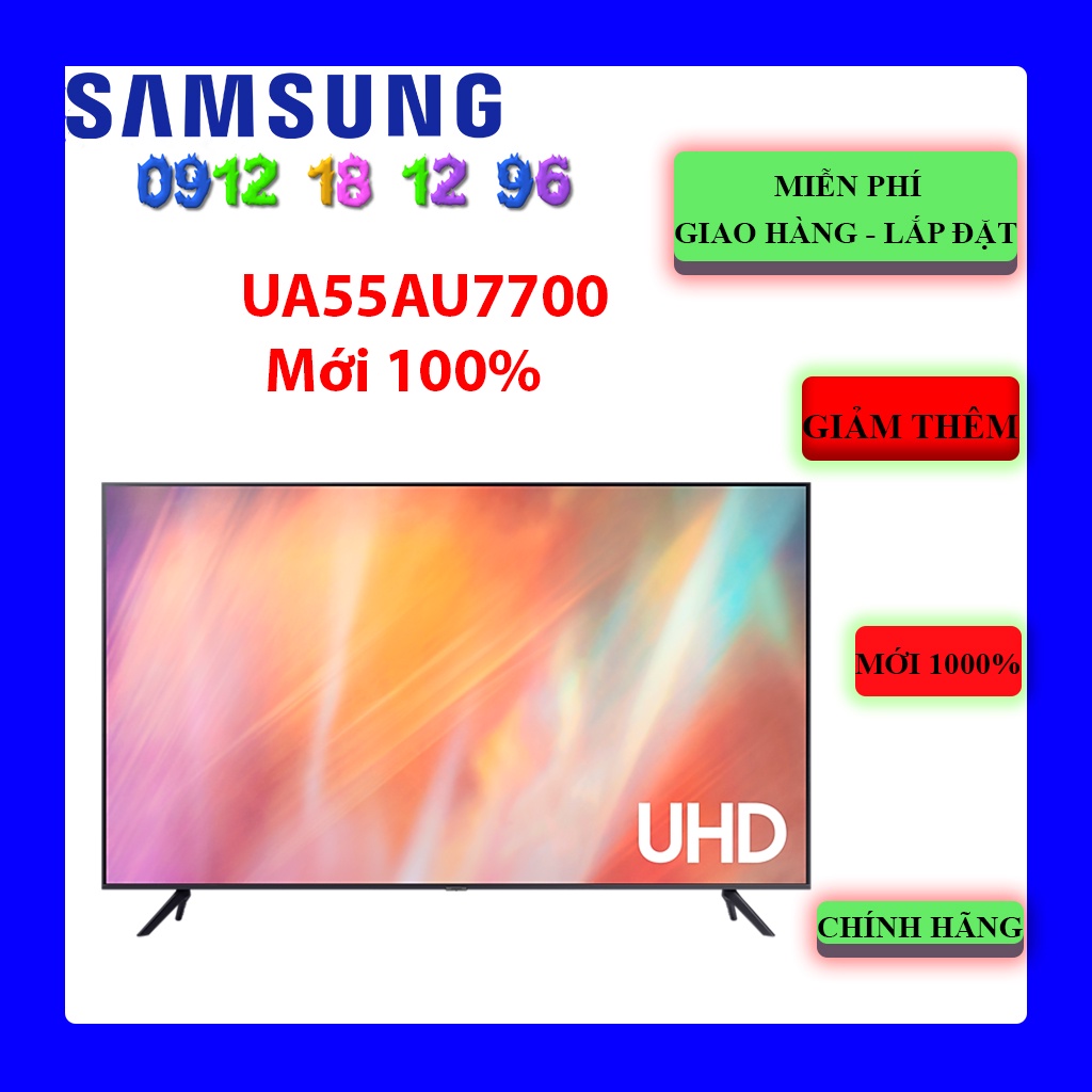 [Mã ELHAMS5 giảm 6% đơn 300K] [SAMSUNG 55AU7700] Smart Tivi Samsung 4K 55 inch UA55AU7700