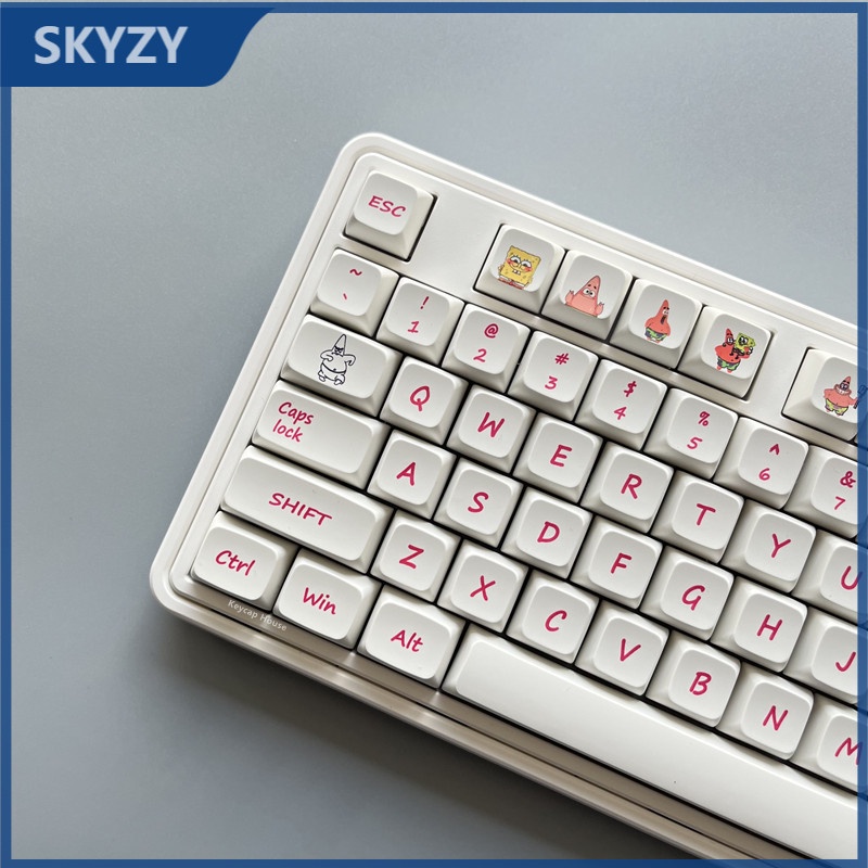 Patrick Star Keycap XDA Hồ sơ Phim hoạt hình Anime PBT Thuốc nhuộm Phụ Bàn phím cơ Keycap 127 Phím