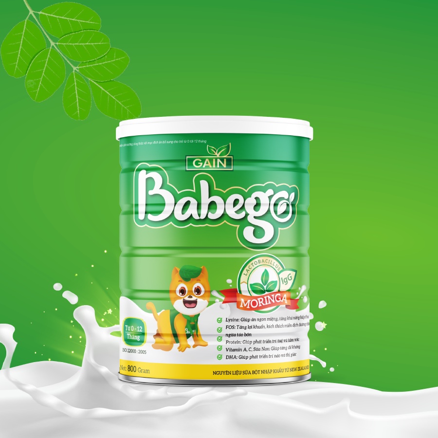 Sữa Thảo dược chùm Ngây Babego dành cho bé 0-12 tháng