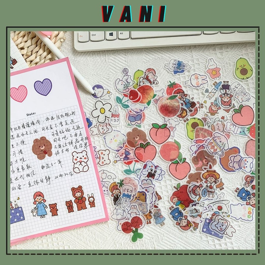 Túi Sticker Dán Decor Nhiều Hình Ngộ Nghĩnh Dễ Thương - Vani Store