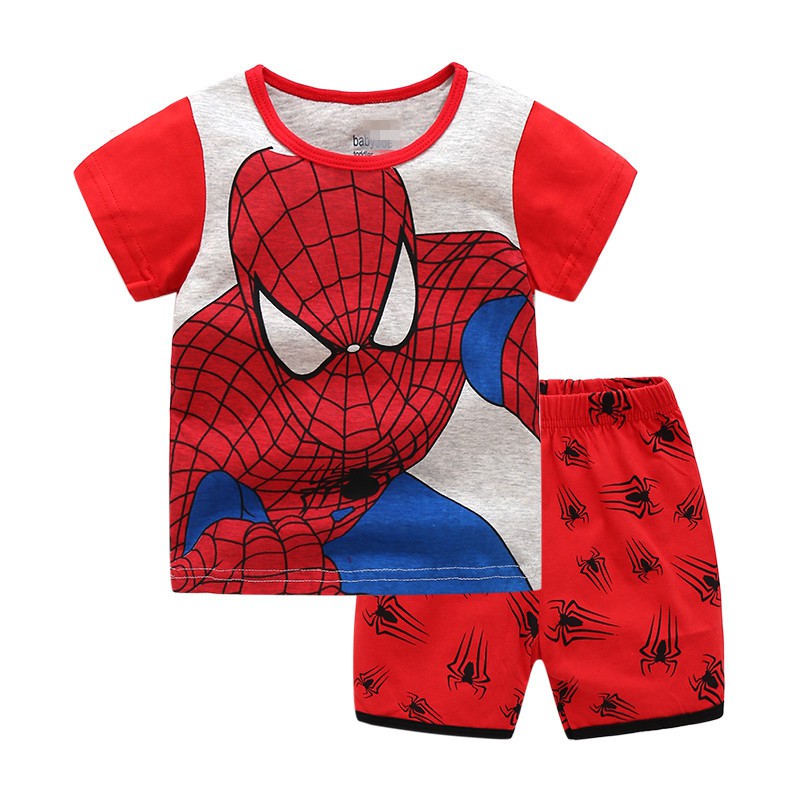 Bộ người nhện cho bé LITTLE BUDDY bộ quần áo trẻ em họa tiết Spider Man chất cotton