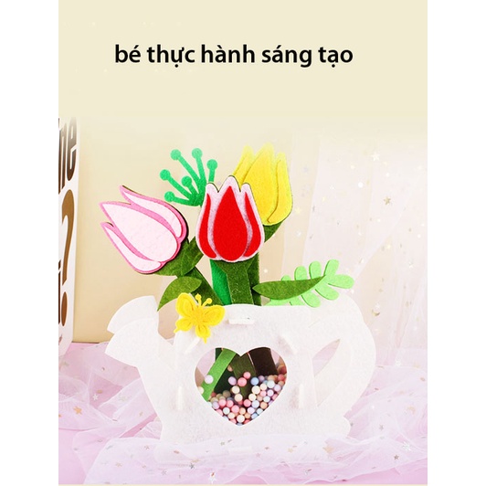 Bình hoa thủ công làm từ vải không dệt