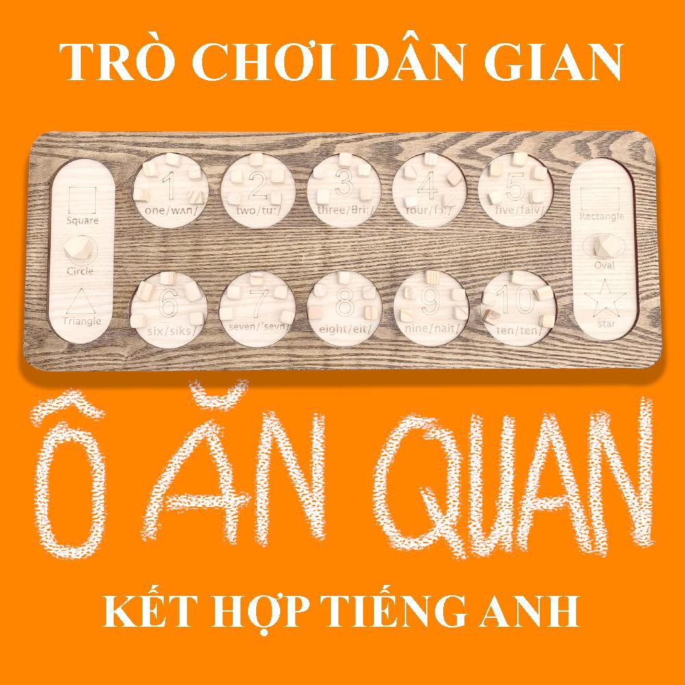 Bàn Cờ Ô Ăn Quan Cỡ Lớn Kèm Quân Cờ Gỗ Tự Nhiên