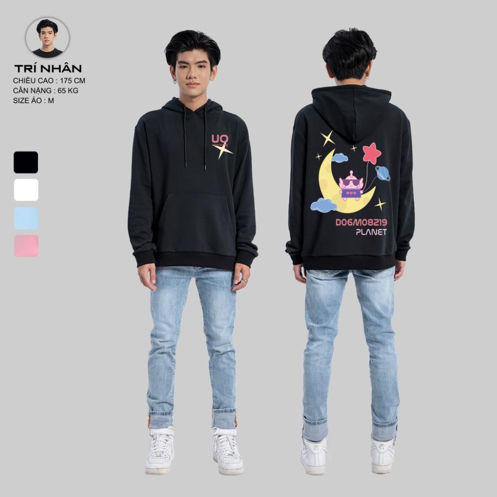Áo Hoodie Nữ Nam Form Rộng URBAN OUTFITS In Mặt Trăng DO6M08219 Planet HOO11 Chui Đầu Thun Cotton Nỉ Local Brand -ny1