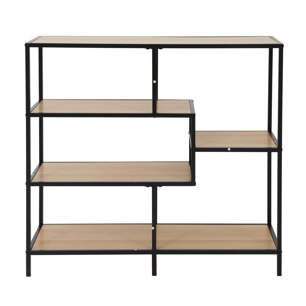 HomeBase FURDINI Bộ kệ bằng thép gỗ ép cao cấp MILTON Thái Lan W100xH90xD33,3cm màu gỗ sồi