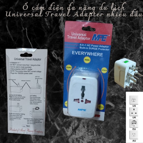 Ổ cắm điện đa năng du lịch Universal Travel Adapter nhiều đầu by Shop LocNgo