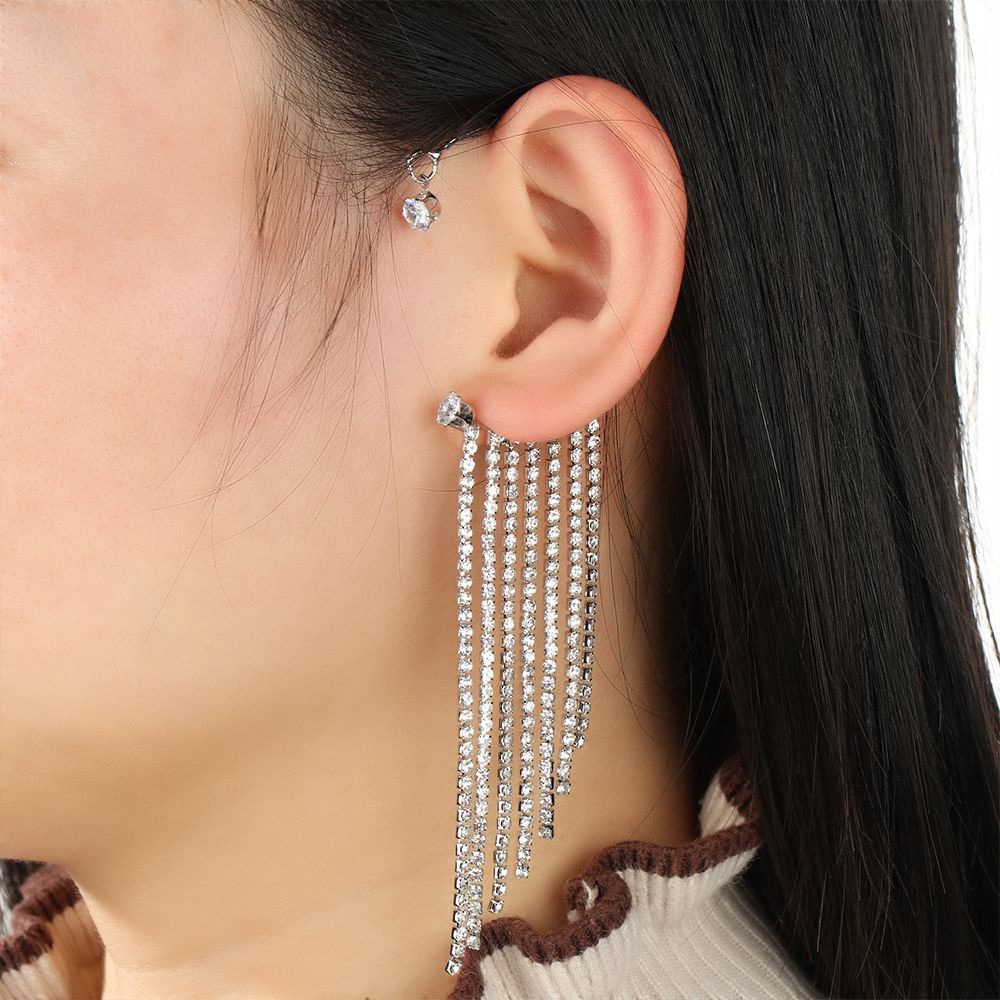 Khuyên Tai Dạng Kẹp Không Xỏ Thời Trang|Bông Tai Tua Rua DàI Sang TrọNg