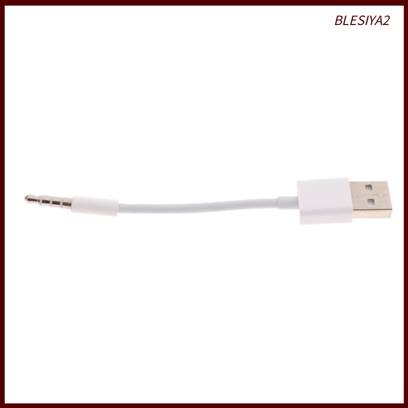 [BLESIYA2] White AUX Audio to USB 2.0 Male Adapter Cable 3.5MM Charging Cable Cord for iPod