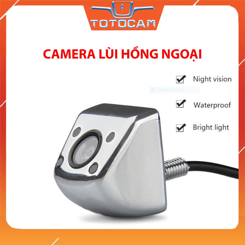 Camera Lùi CCD HD Mạ Bạc 4 LED Chống Nước Có Thang Chia | Totocam