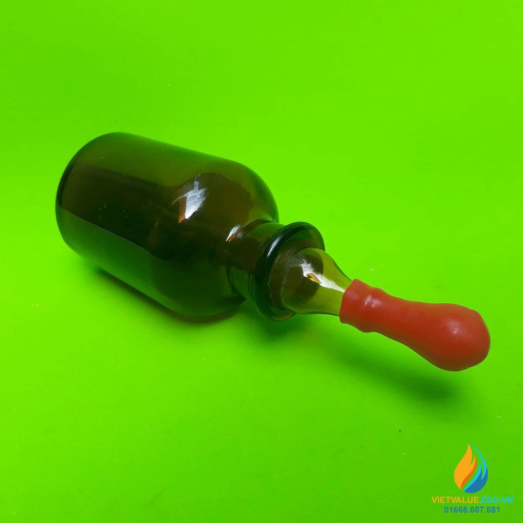 Chai đựng hóa chất có công tơ hút, màu hổ phách