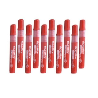 Hộp 10 cây bút lông bảng flexoffice fo-wb02 đỏ