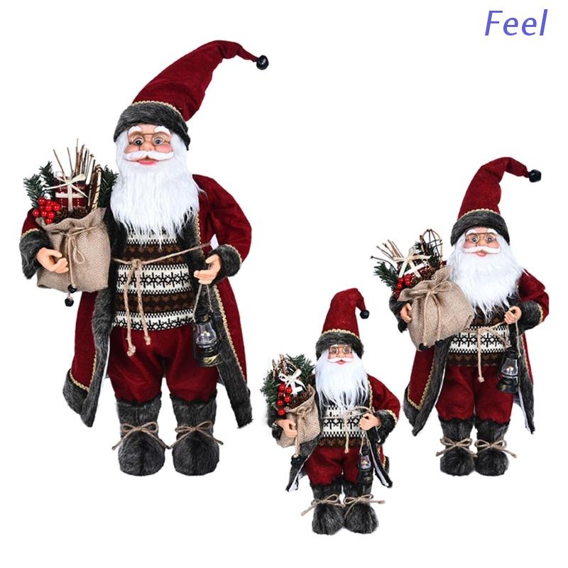 Búp bê ông già Noel bằng vải lông dễ thương bắt mắt