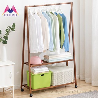 Giá Treo Quần Áo Chữ A Bằng Gỗ Có Bánh Xe