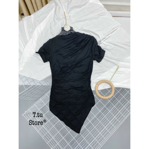 Áo nhún vạt đuôi cá tà trước dáng mới xinh