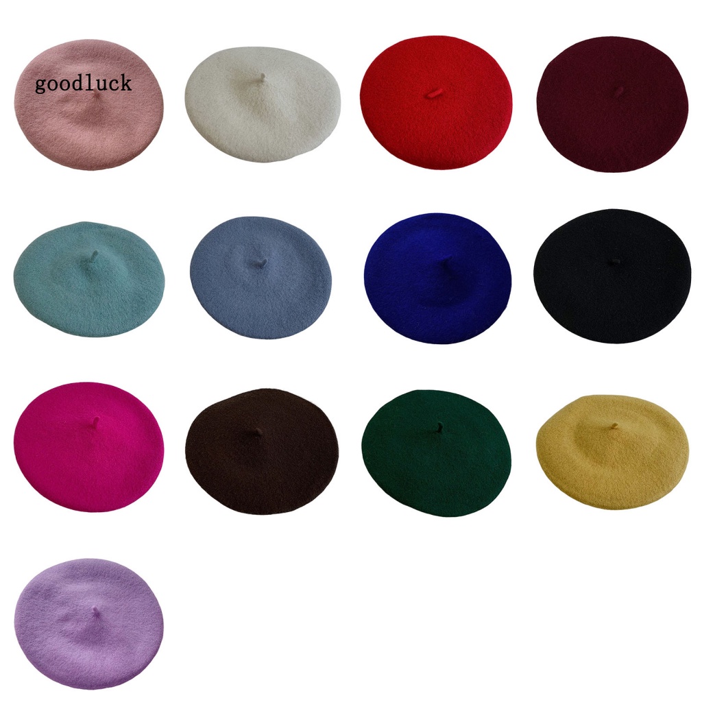 Chúc may mắn| Mũ Beret Màu Sắc Nhã Nhặn Dành Cho Nữ