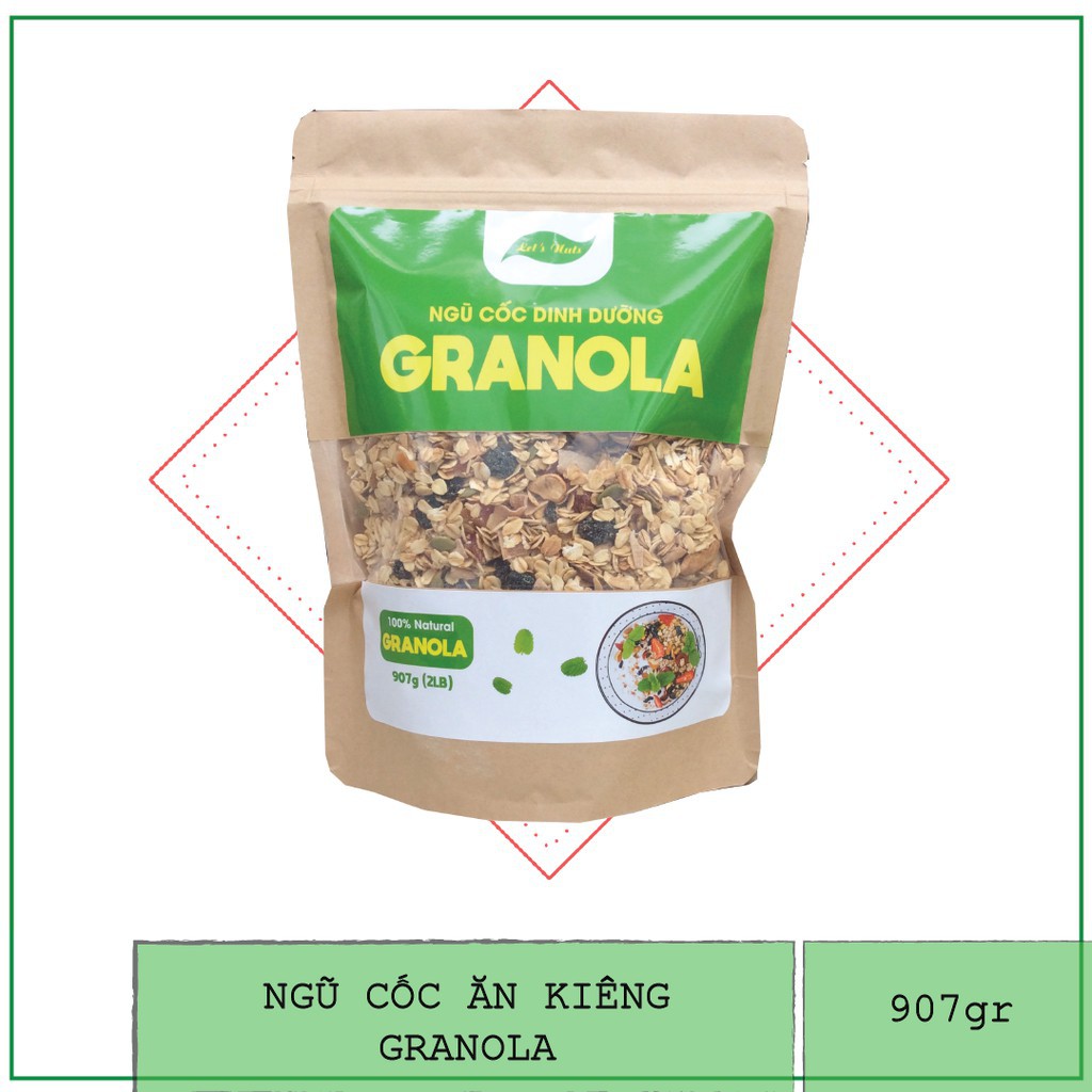 Ngũ cốc giảm cân ăn kiêng Granola mixed nuts các loại hạt hoa quả yến mạch, hạt dinh dưỡng túi 453gr