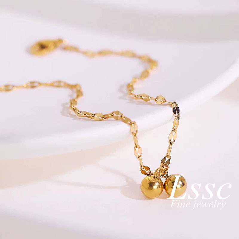 Vòng chân nữ vàng đơn giản Lắc chân titan không gỉ phong cách hàn quốc mới 2022