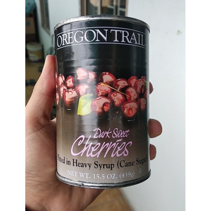 Anh đào đen ngâm Dark Sweet Cherries hiệu Oregon Trail hộp 425g