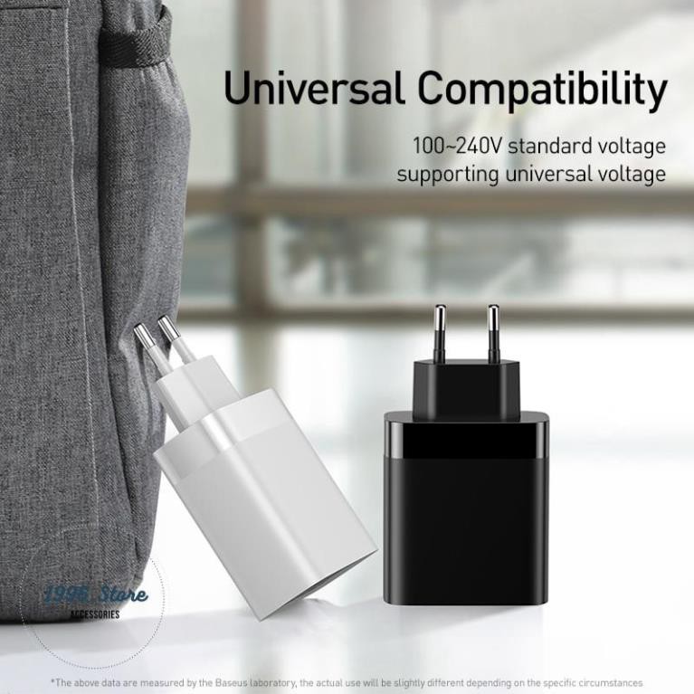 Củ Sạc Baseus Chia 4 Cổng USB Đa Năng Tốc Độ Nhanh 30W Dành Cho Điện Thoại IPhone 11 Pro Max Xiaomi Mi Samsung