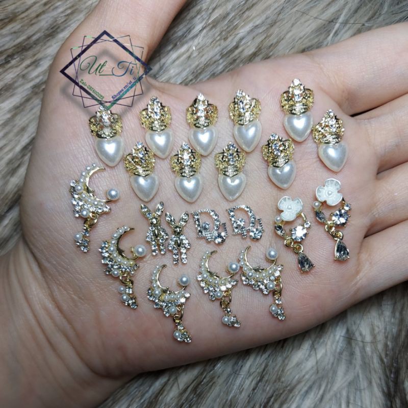 Charm nail_ đá mặt trăng kèm lắc 🌼 mã 16