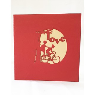 Thiệp 3D hình xe đạp bé đôi ❤  cute :  30k / cái
