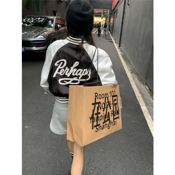 áo khoác bóng chày thời trang nữ thiêu full lưng