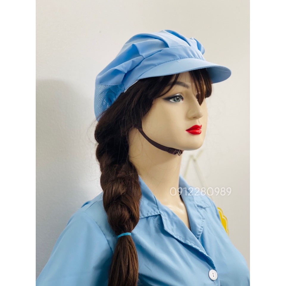 [Áo+Quần+Nón] Đồng Phục Thực Phẩm màu xanh ngắn tay _ Hình chụp thật