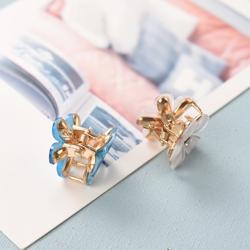 Kẹp Tóc Hình Bông Hoa Đính Đá Pha Lê Màu Sắc Phong Cách Hàn Quốc Dành Cho Nữ