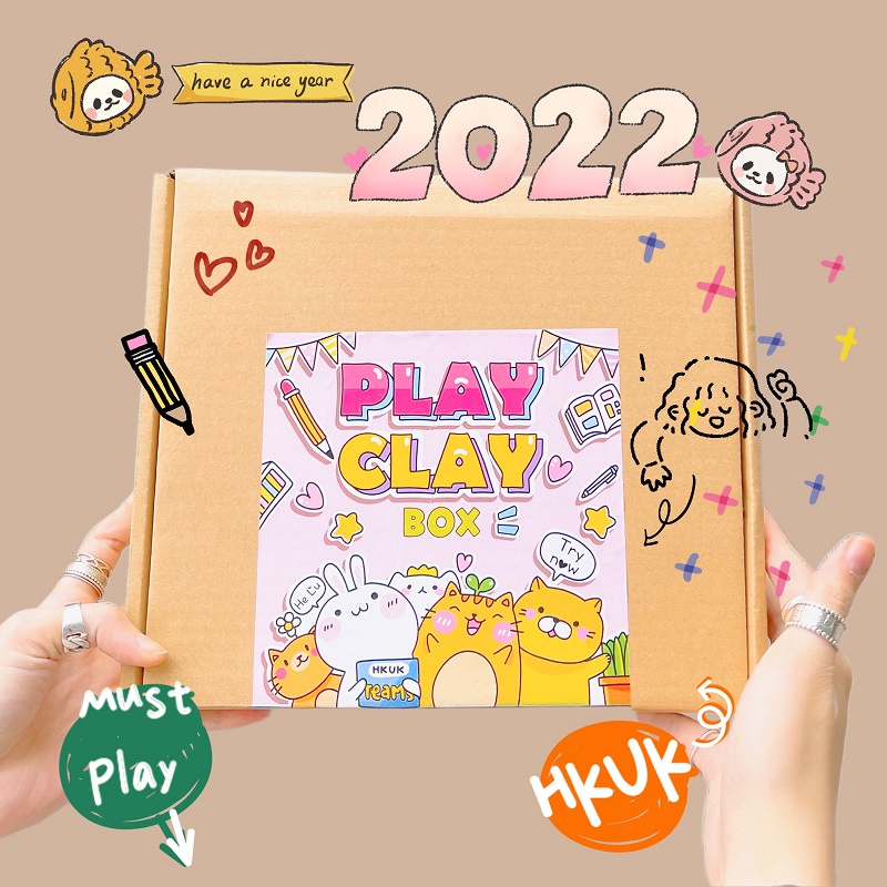 Đất sét tự khô Mont marte PLAYCLAYBOX x HKUK set đầy đủ by Hoạ Cụ HKUK x Play Clay Box