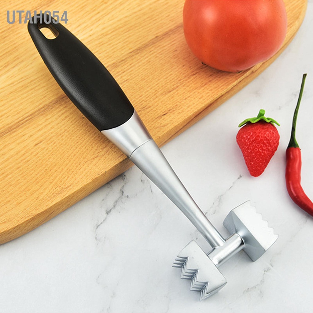Utah054 Máy làm mềm thịt Hai mặt hợp kim kẽm cao su tiện dụng Tay cầm thiết kế cân bằng Vồ cho cá gà bít tết