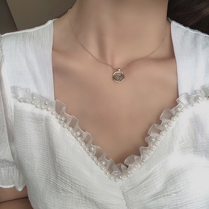 Nắp Chai Vòng Cổ 191142Dây Chuyền Có Mặt Hình Voi Con Phong Cách Hip Hop Độc Đáo Dễ Phối Đồ