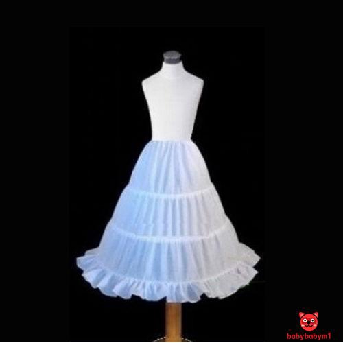 O-L❥Kids Baby Girl Princess Bridesmaid Petticoat White Skirt