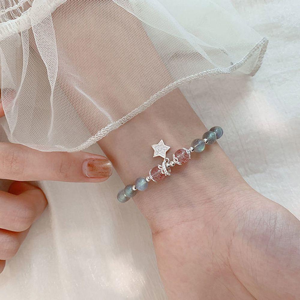 Dâu Tây VANES1 VANES1 Chất Lượng Cao|Vòng Tay Xâu Hạt Hình Ngôi Sao May Mắn Dễ Thương Cho Bạn Gái