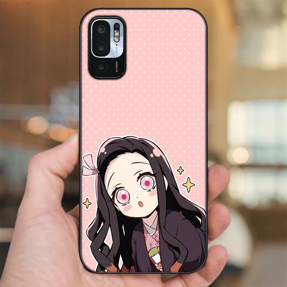 Ốp lưng Xiaomi Redmi Note 10 5G viền đen in hình Nezuko Kimetsu no Yaiba