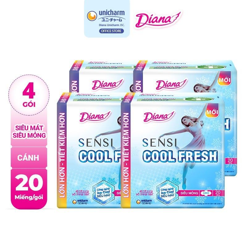 băng vệ sinh sensi cool fresh mát lạnh chính hãng 1bịch tặng 2 miếng