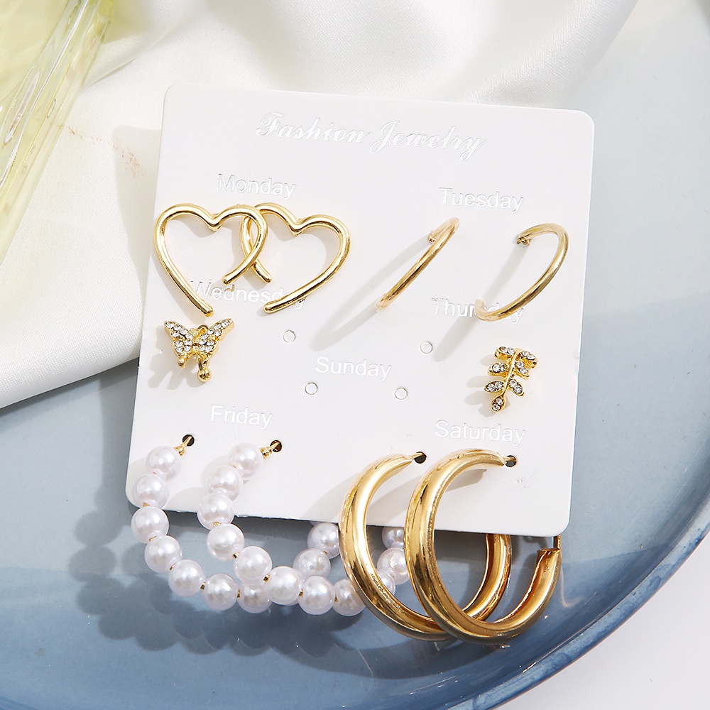 iF YOU Bông Tai Hình Tròn Đính Ngọc Trai Và Bướm Thời Trang Sang Trọng Cho Nữ