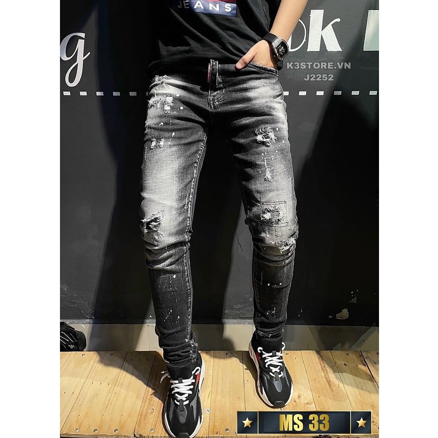 Quần jean nam đen họa tiết cao cấp-chất bò co dãn 4 chiều-from chuẫn thời trang Lady-Hn Store88 o12