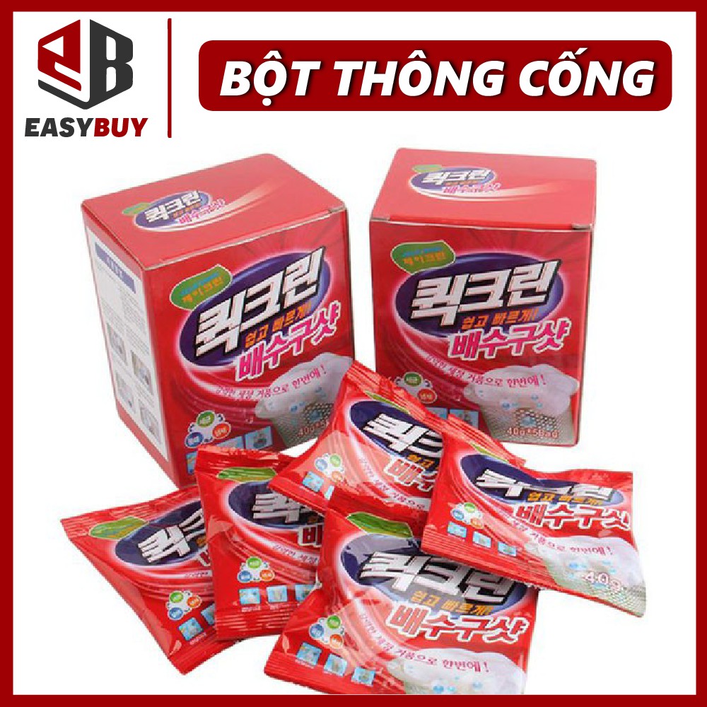 Hộp 5 Gói Bột Thông Cống Bồn Rửa Mặt, Bồn Cầu Siêu Thần Thánh