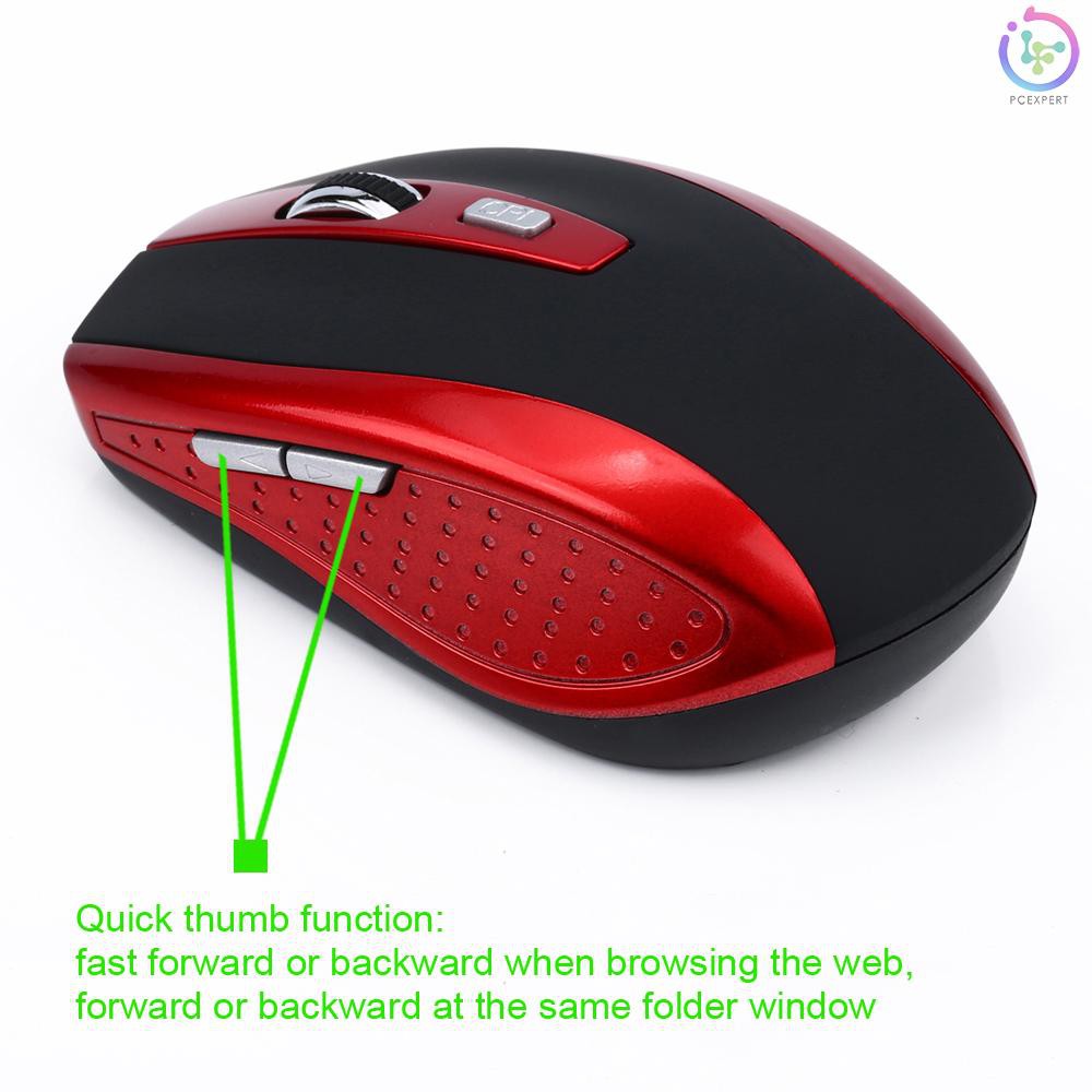 PCER♦Mini Ergonomic Optical Office BT Wireless Mouse Mice Adjustable 2400 DPI with 6 Buttons for Mac