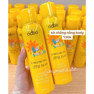 Xịt chống nắng body + dưỡng trắng da 2in1 Odbo Sun Smile UV Protection Spray SPF50/PA++ 100ml