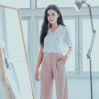 Áo sơ mi ngắn tay chấm bi