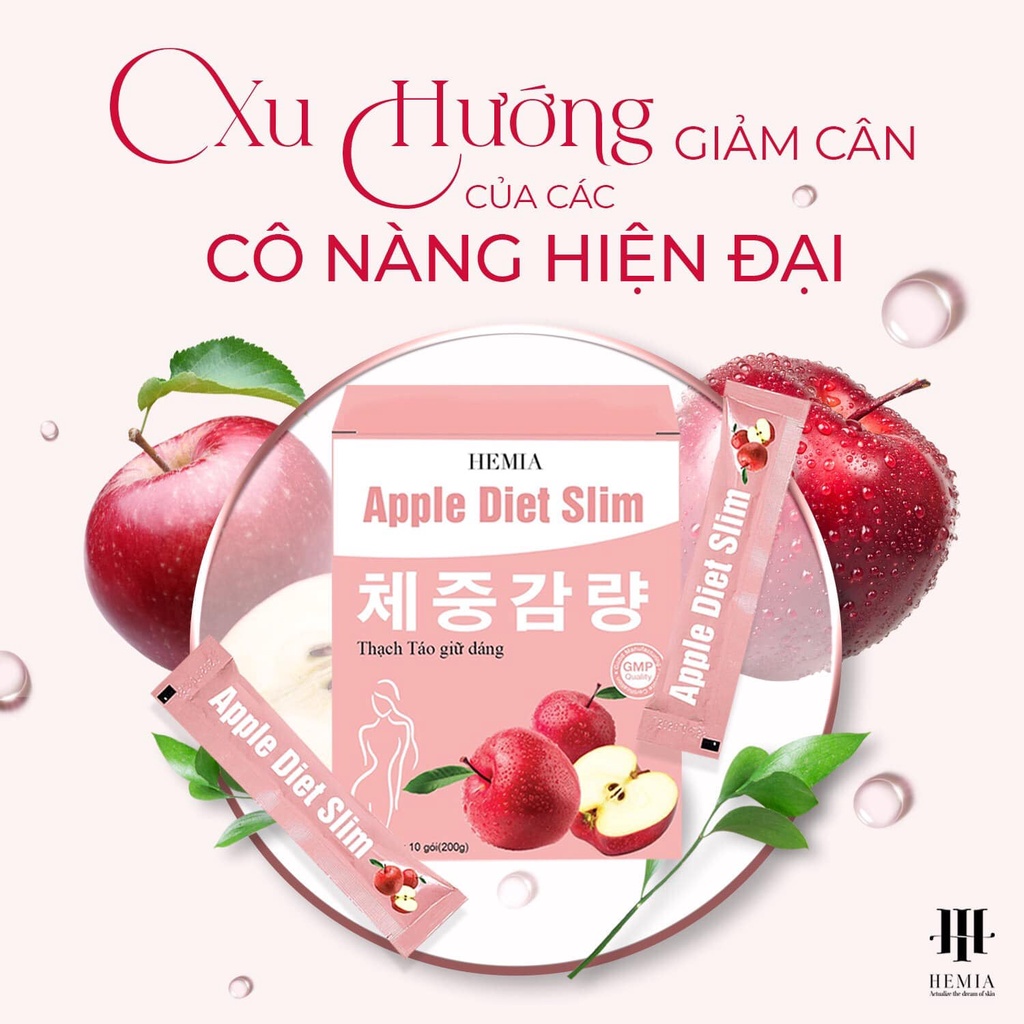 Thạch táo giảm cân HEMIA hàn quốc, thạch táo hemia giảm cân an toàn hiệu quả